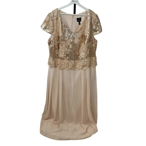 Adrianna Papell Womens Plus  Size Sequin Maxi Dress Size 24W - Picture 2 of 12